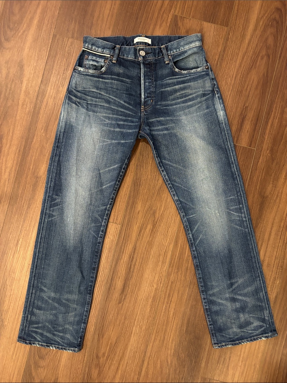 Moussy Women's Faded Blue Straight-Leg Jeans